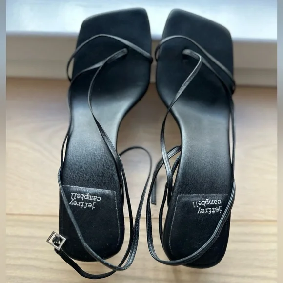 Jeffrey Campbell black strappy Fluxx kitten heels - Picture 3 of 11